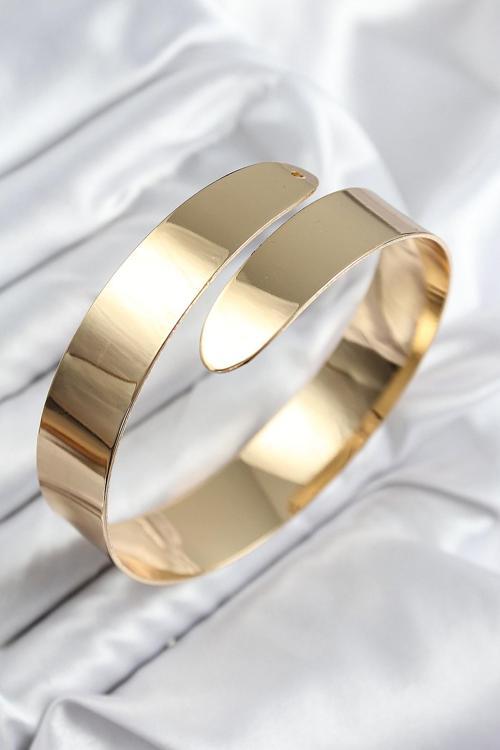 Pirinç Sarmal Model Gold Renk Pazu Bileklik - EBJ250726W36917