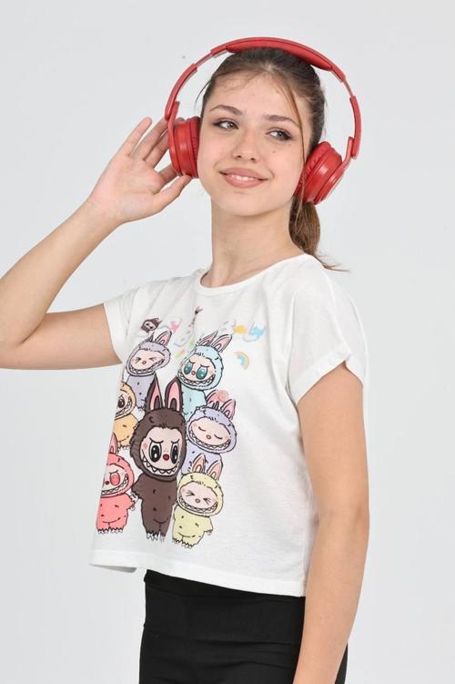 Düşük Kol Labubu Çoklu Dijital Baskı Tshirt - 6632