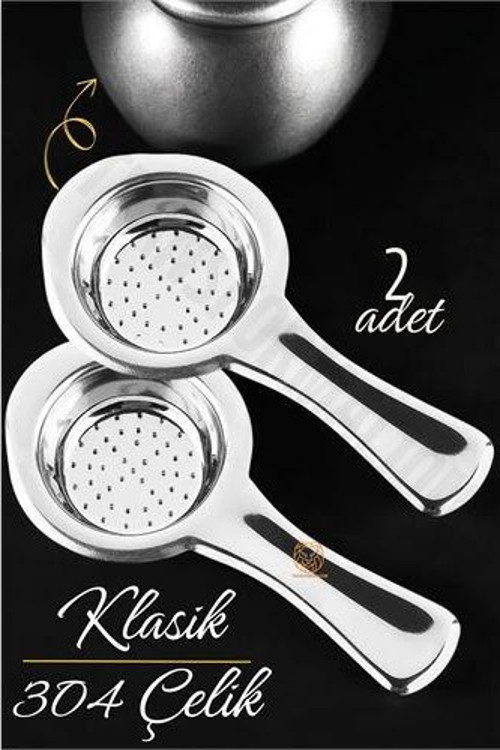Klasik Çay Süzgeci 304 Paslanmaz Çelik 2 ADET