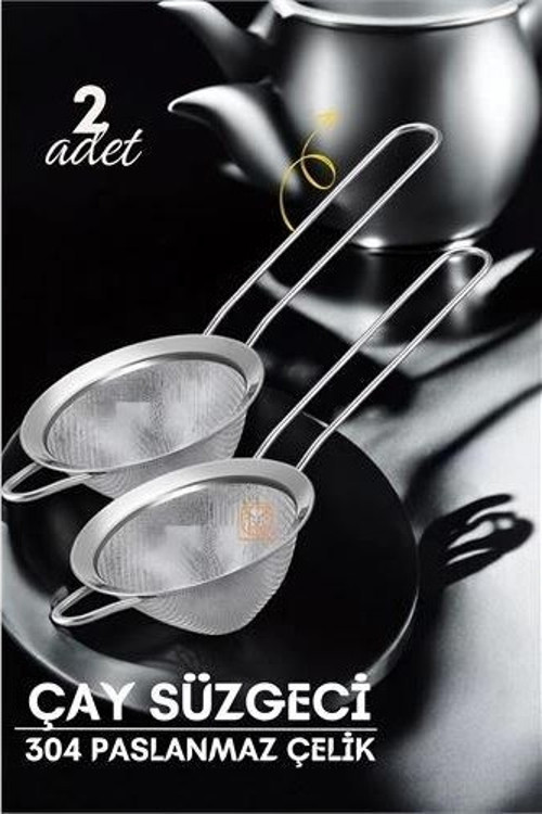Klasik Çay Süzgeci 304 Paslanmaz Çelik 2 ADET