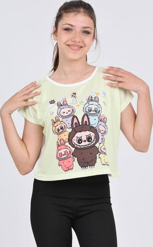 Düşük Kol Labubu Çoklu Dijital Baskı Tshirt - 6632