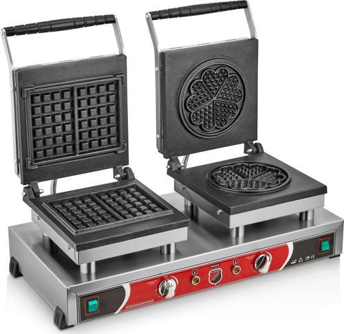 Çiçek ve Kare Desenli Waffle Makinesi