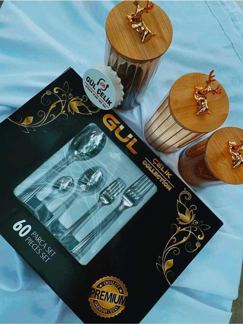 60 Parça 12 Kişilik Çatal Kaşık Seti Kordon Model Kutulu 18,0 Kalite