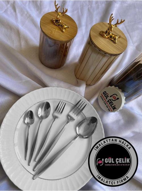 Çatal Kaşık Seti 60 Parça 12 Kişilik Sivri Model 18/0 Kalite