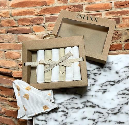 UNISEX KRAFT KUTULU 7Lİ BEBE MENDİLİ Ekru