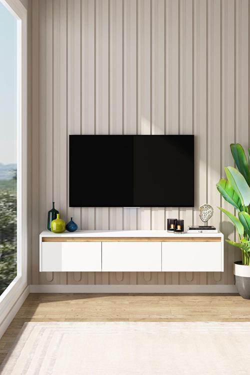 Laris Tv Ünitesi 180 cm Televizyon Sehpası SepetBeyaz