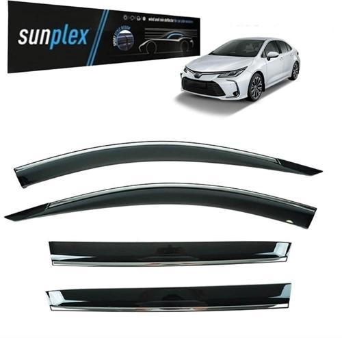 Kromlu Cam Rüzgarlığı Toyota Corolla 2019-2024 ile uyumlu