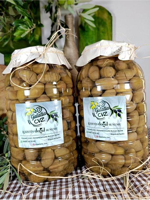 Aydın Yöresi Kalamata Cinsi Sofralık Tatlandırılmış Kırma Yeşil Zeytin (2+2 Kg)