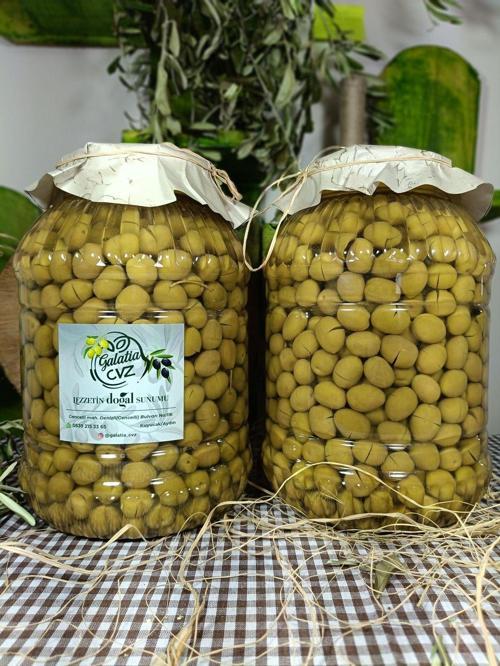 Aydın Yöresi Manzalina Cinsi Sofralık Tatlandırılmış Kırma Yeşil Zeytin (3+3 Kg)