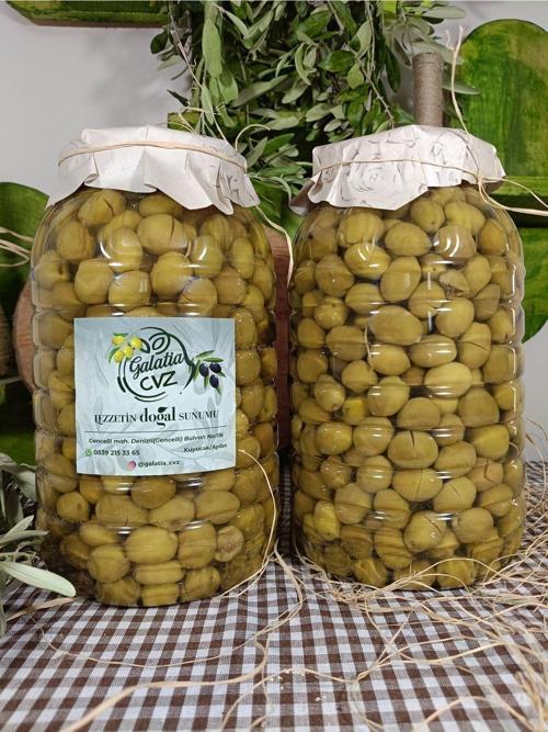 Aydın Yöresi Gemlik Cinsi Sofralık Tatlandırılmış Kırma Yeşil Zeytin (2+2 Kg)