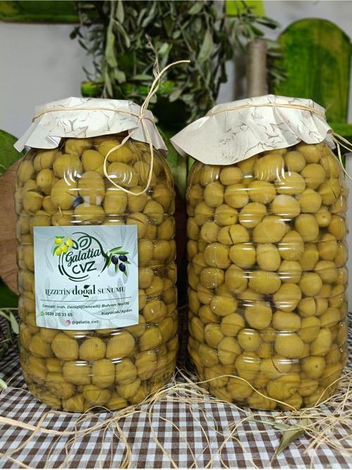 Aydın Yöresi Manzalina Cinsi Sofralık Tatlandırılmış Kırma Yeşil Zeytin (2+2 Kg)