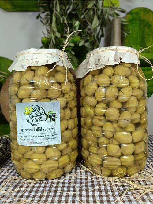 Aydın Yöresi Domat Cinsi Sofralık Tatlandırılmış Kırma Yeşil Zeytin (2+2 Kg)
