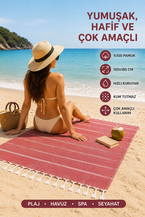 Sultan Peştemal Havlu 100 Pamuklu Deniz Plaj Banyo Peştemali 100x180 Cm