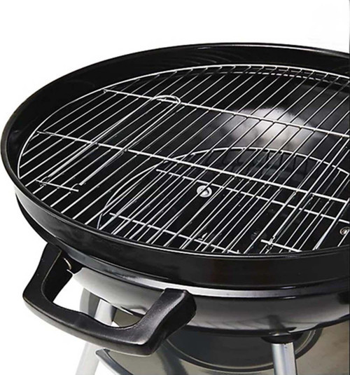 XL Büyük Boy Kömürlü Küre Mangal Kapaklı Tekerlekli 56cm Yuvarlak Mangal