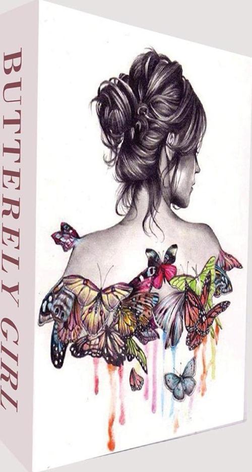 121 Butterfly Gırl Dekoratif Kitap Kutuları
