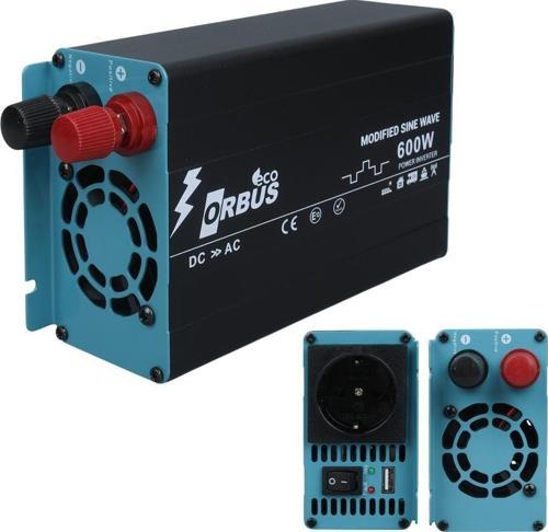 Orbus ORB600M DC 12V 220V AC 600W 1200W Modified Sinus Sine Wave Inverter