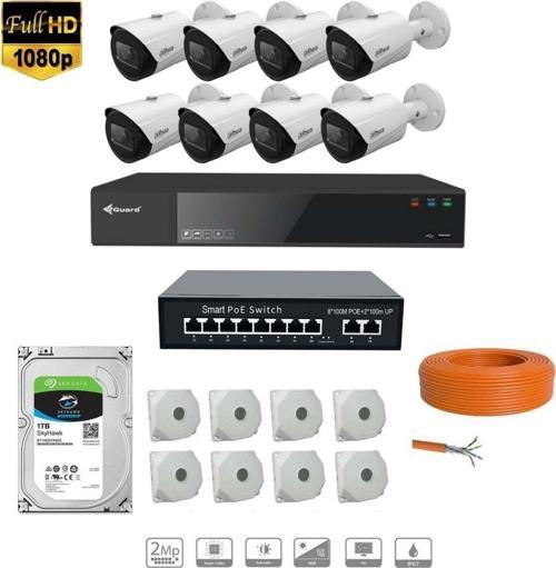 2 Mp Ip Kamera 8 Kameralı Full Hd Set