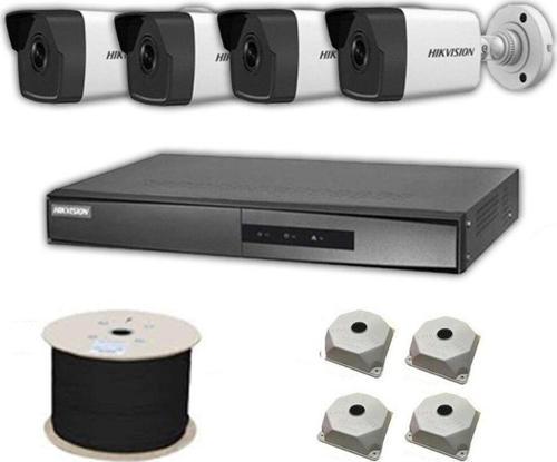 4Mp Mikrofonlu 4 Kameralı Tak Çalıştır Hazır Ip Kamera Seti Hard Disk Yoktur
