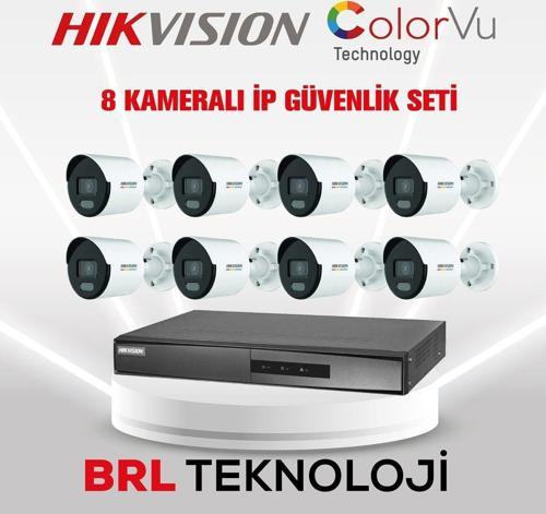 8 Kameralı 4 Mp Colorvu Ip Güvenlik Kamera Seti (Dahili Mikrofonlu)