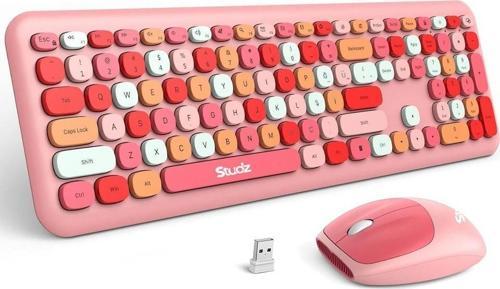 M600 Pembe Kablosuz Klavye Mouse Seti