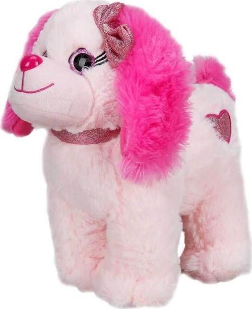 Renkli Peluş Köpek 25 cm. - Açık Pembe