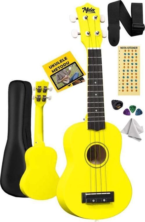 UKX-901YLW Sarı Soprano Ukulele (Askı Çanta Metod Pena)
