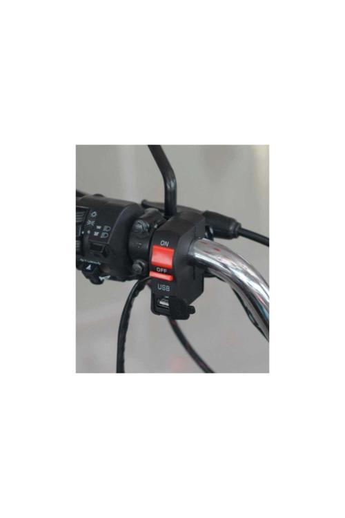 Motosiklet Sis Far Açma Kapama Butonu Gidon Tipli Usb Girişli Motosiklet Aç Kapa Butonu