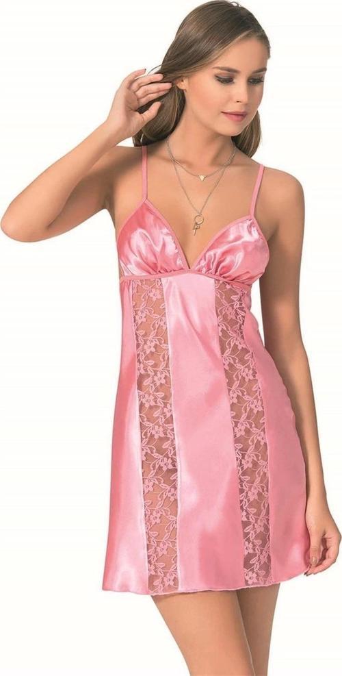 Miss Pembe Kısa Saten Gecelik