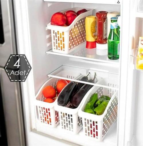 Porsima Org-22 Çok Amaçlı Buzdolabı İçi Düzenleyici Sebze Meyve Organizer Sepet (4 adet)