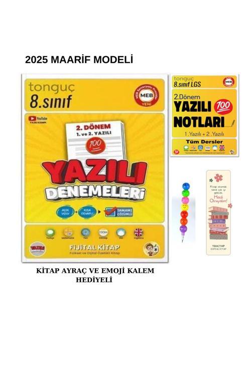 Tonguç 8. Sınıf 2. Dönem Yazılı Denemeleri Ve Yazılı Notları (Emoji Kalem+Ayraç)2Dönem