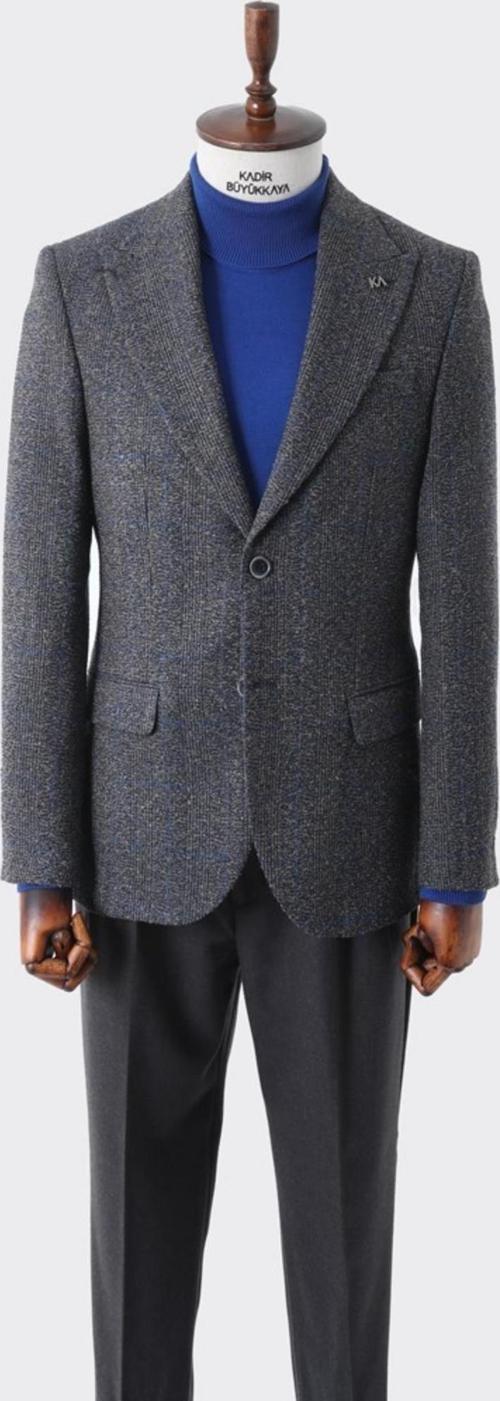 Modern Slim Fit Dar Kesim Yün Erkek Ceket-KAV5063W