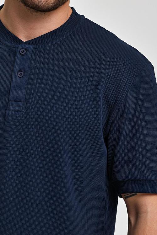 Erkek Önü Düğmeli Bisiklet Yaka T-shirt RD24YE002737