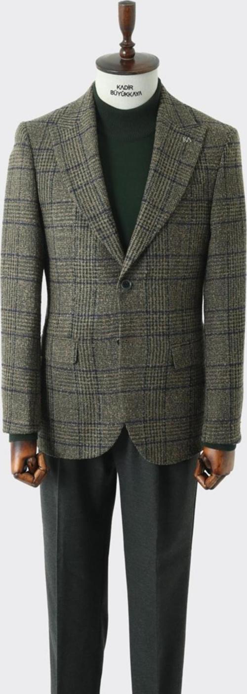 Modern Slim Fit Dar Kesim Yün Erkek Ceket-KAV5063W
