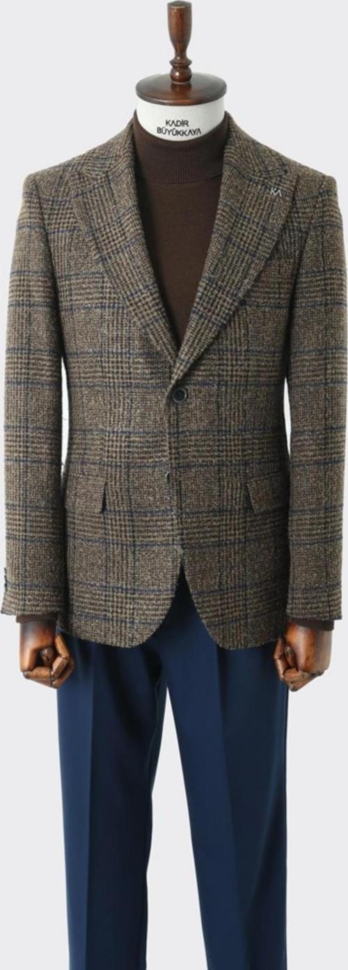 Modern Slim Fit Dar Kesim Yün Erkek Ceket-KAV5063W