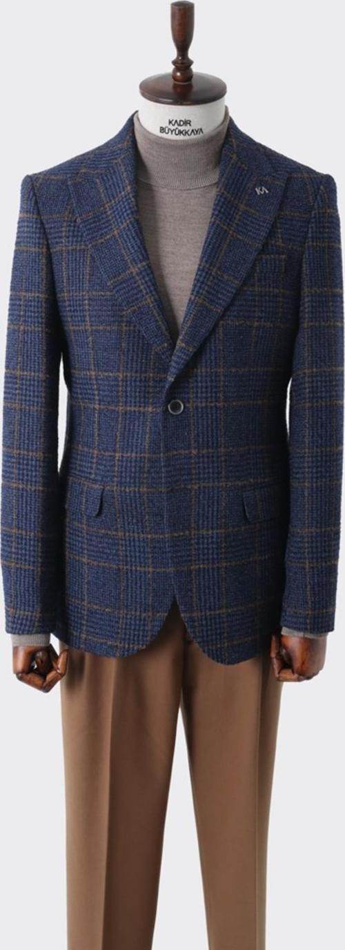 Modern Slim Fit Dar Kesim Yün Erkek Ceket-KAV5063W