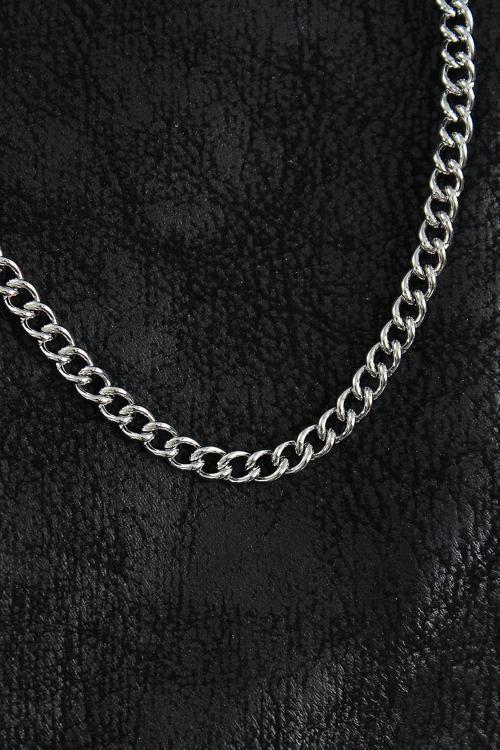 Bakımlı Erkek için Silver Çelik Klasik Oval Zinci Stil Kolye