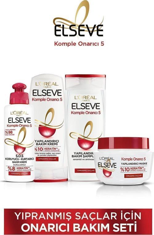 Komple Onarıcı 5 Yıpranmış Saçlar Için Onarıcı Saç Bakım Seti