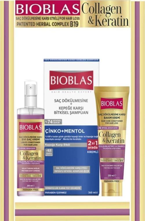 Kepeğe Karşı Collagen&Keratin 3'Lü Saç Bakım Seti