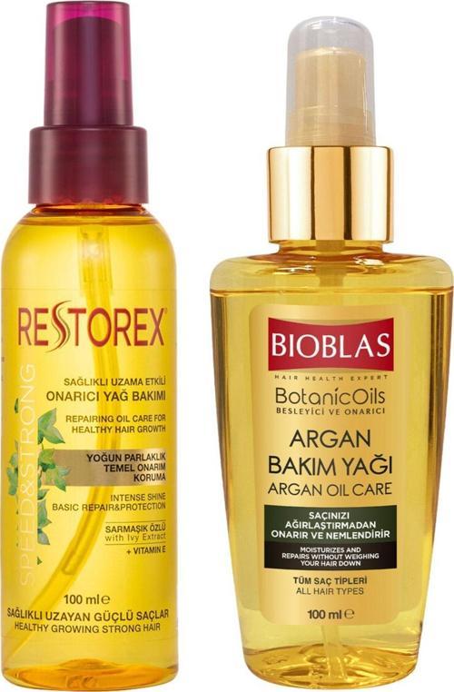 Serum Argan Bakım Yağı 100 Ml + Restorex Saç Bakım Yağı Sarmaşık Özlü 100 Ml Set