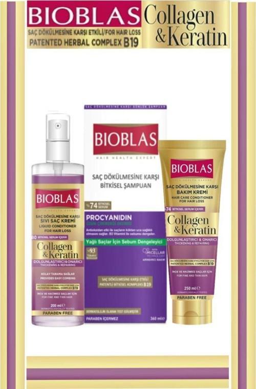 Yağlanmaya Karşı Collagen&Keratin 3'Lü Saç Bakım Seti