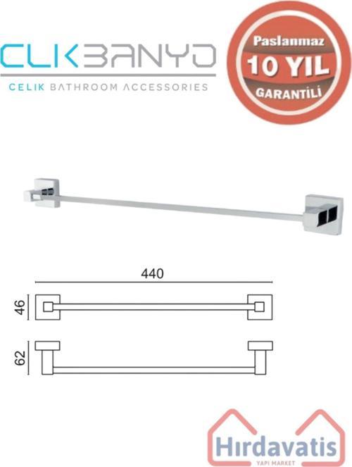 Paslanmaz Pirinç Tamay Uzun Havluluk 50Cm