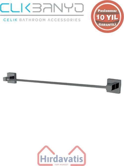Paslanmaz Pirinç Tamay Uzun Havluluk 50Cm Mat Siyah