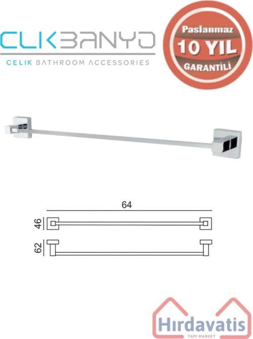 Paslanmaz Pirinç Tamay Uzun Havluluk 60Cm