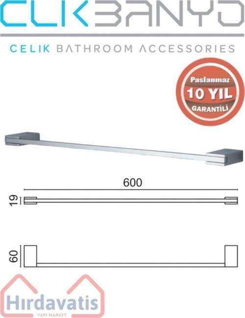 Paslanmaz Pirinç Titanik 60 Cm Uzun Havluluk