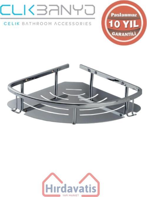 Paslanmaz Pirinç Marin Tekli 19X19Cm Sabunluk Şampuanlık Ve Köşe Süngerlik