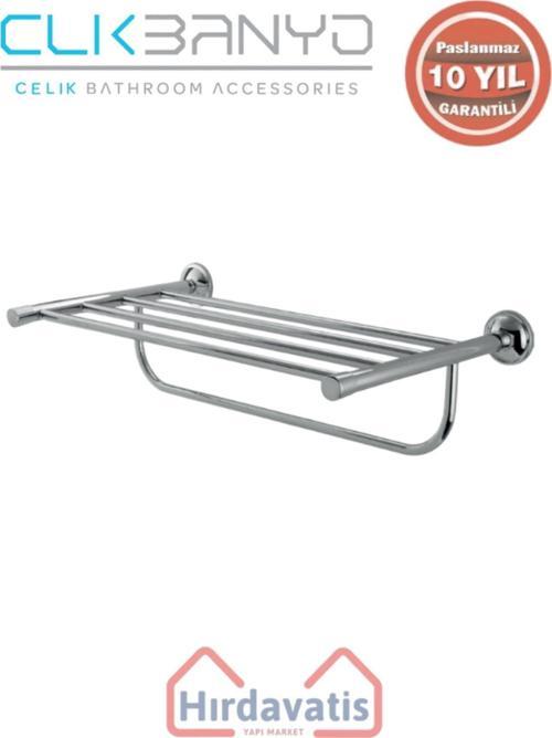 Paslanmaz Pirinç Bella Montajlı Raf Havluluk 50Cm