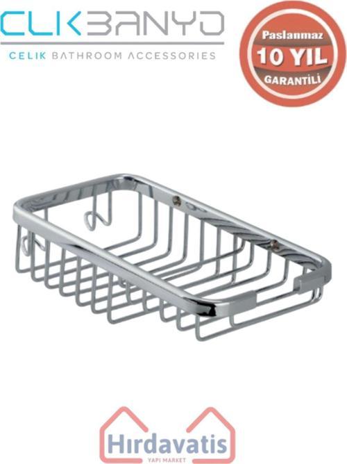 Paslanmaz Pirinç Mercan Lifli 10X19 Cm Sabunluk Şampuanlık Ve Köşe Süngerlik