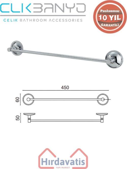 Paslanmaz Pirinç Bella Uzun Havluluk 40Cm