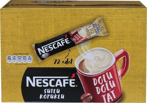 Nescafe 3Ü1 Arada Sütlü Köpüklü 17,4Gram 12584220 (72 Li Paket)