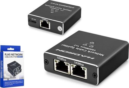 Hdx1347 100Mt Network Splitter Gigabit Rj45 1000Mbps 1-İn 2-Out Siyah